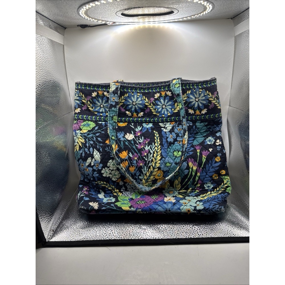 Vera Bradley Midnight Blues pattern Floral Tote with Double Handles